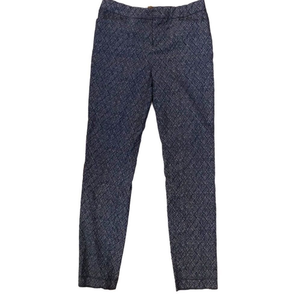 Crosby Ankle Pants Blue Print Trousers Size 6
